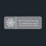 Blue and Grey Snowflake Return Address Labels<br><div class="desc">A beautiful snowflake return address label and sticker with a floral snowflake design and a textured look grey background. A cute and pretty winter holiday,  special occasion and/or Christmas themed address stickers with a pale blue stripe. Artwork © Chrissy H. Studios,  LLC. All rights reserved.</div>