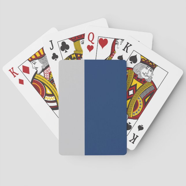 Blue and Grey Striped Playing Cards (Back)