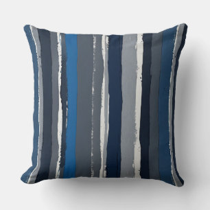 Blue and Grey Stripes Cushion