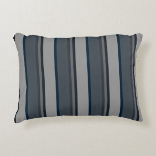 Blue and grey stripes decorative cushion