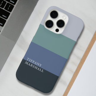 Blue and Grey  Stripes Pattern  iPhone 16 Pro Case