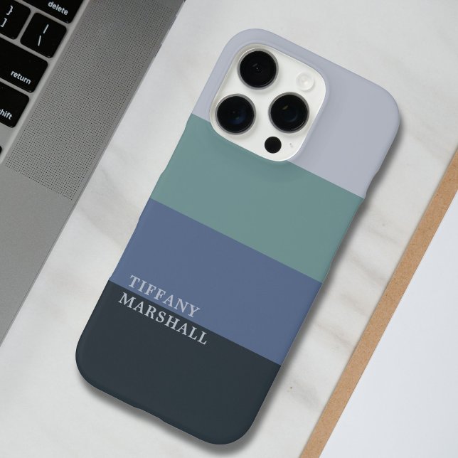 Blue and Grey  Stripes Pattern  iPhone Case (Creator Uploaded)