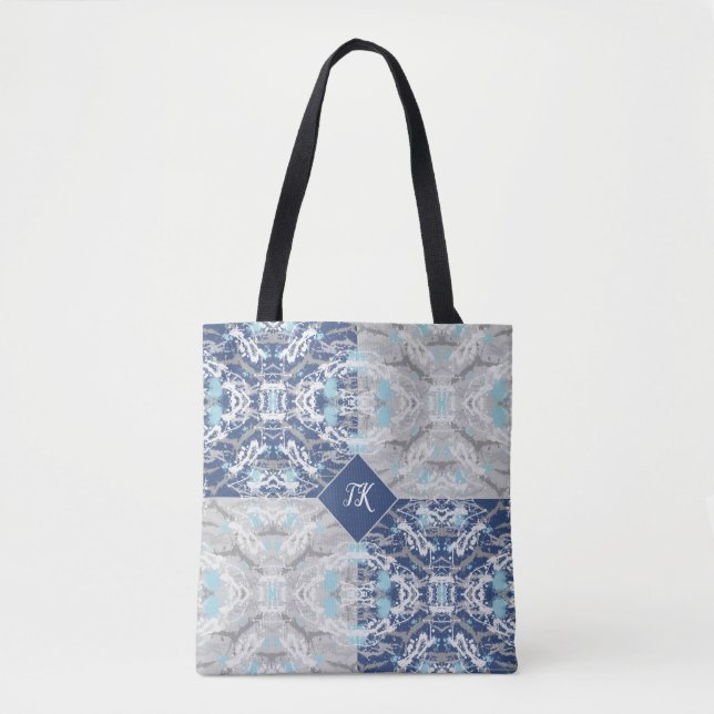 Blue and Grey Tote Bag (Front)