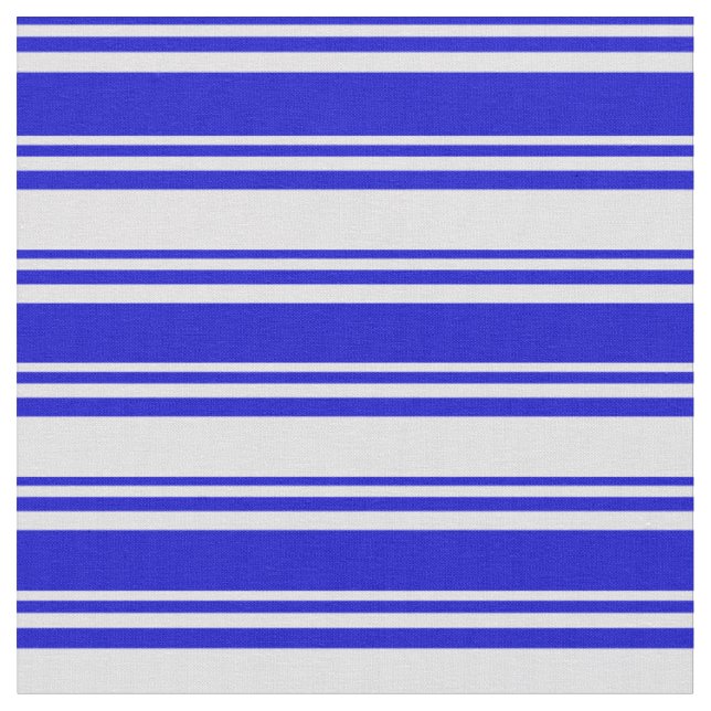 Blue and Lavender Coloured Pattern of Stripes Fabric (Close Up)
