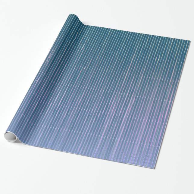 BLUE AND LAVENDER FADED STRIPED GIFT WRAPPING PAPER (Unrolled)