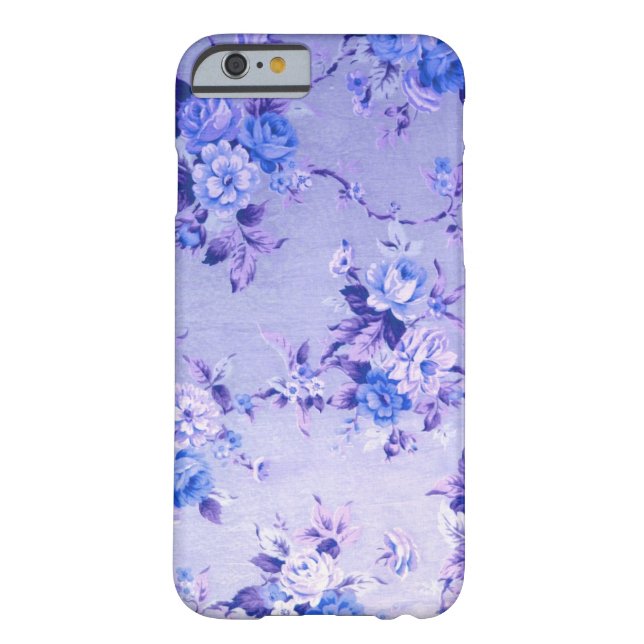 Blue and Lavender Floral Textured Pattern. Case-Mate iPhone Case (Back)