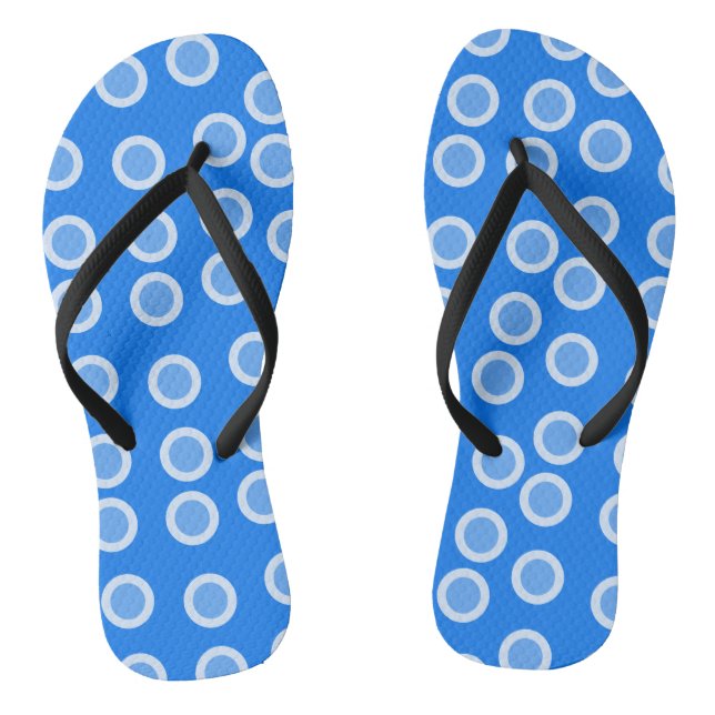 Blue and light blue circles jandals (Footbed)