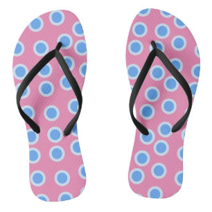 Blue and light blue circles jandals