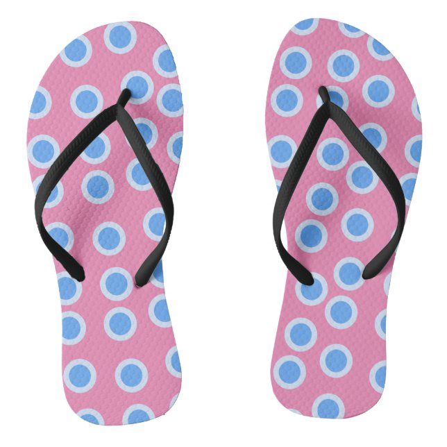 Blue and light blue circles jandals (Footbed)