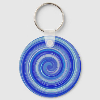 Blue and light blue spiral key ring