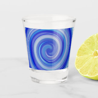 Blue and light blue spiral shot glass