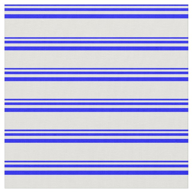 Blue and Light Cyan Stripes Pattern Fabric (Close Up)