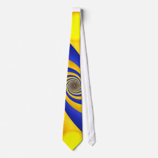 Blue and Light Orange on White Tie