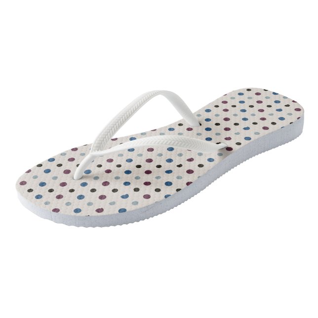 Blue and Magenta Dots Jandals (Angled)