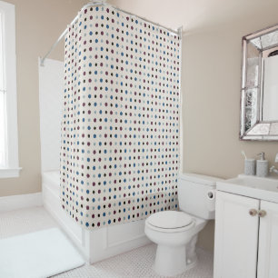 Blue and Magenta Dots Shower Curtain