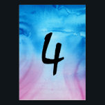 Blue and Magenta Wedding Watercolor Table Numbers<br><div class="desc">Blue and magenta wedding watercolor table numbers for your special event! Found in the collection for unique fire and ice theme wedding ideas, this custom table number card template is easy to personalise and complements beautifully with this colour scheme. Each side of the card features a big, bold black number...</div>
