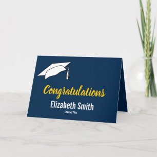 Blue and Maize Congratulations Graduation Card