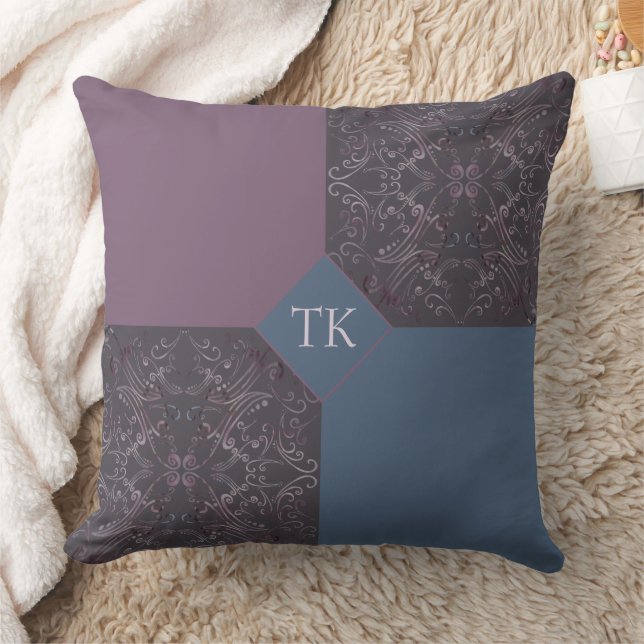Blue and Mauve Cushion (Blanket)