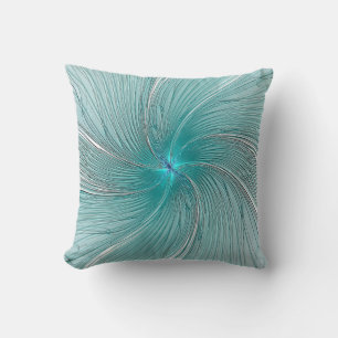 Blue and Modern Aqua String Flower Pillow