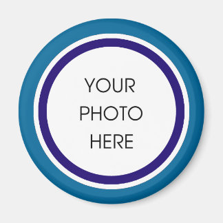 Blue and Navy Photo Frame Magnet