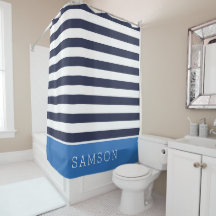 Blue and Navy Stripes Monogram