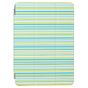 Blue and Neon Lime Green Elegant Stripes Pattern iPad Air Cover
