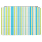 Blue and Neon Lime Green Elegant Stripes Pattern iPad Air Cover (Horizontal)