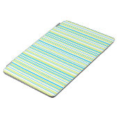 Blue and Neon Lime Green Elegant Stripes Pattern iPad Air Cover (Side)