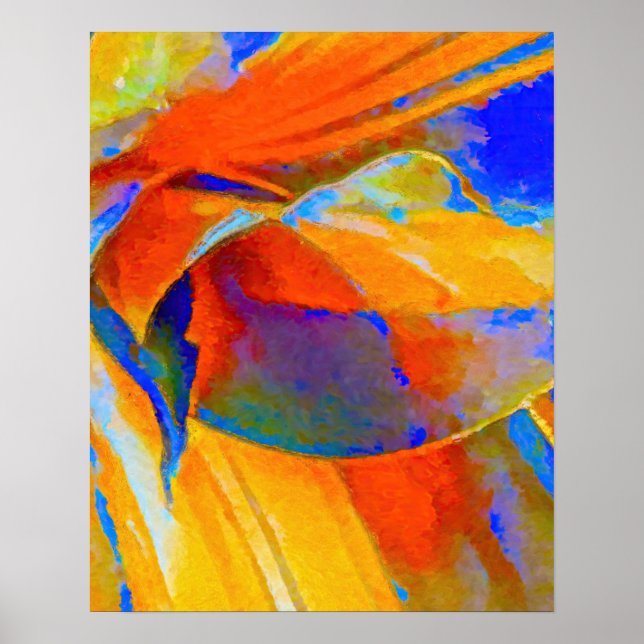 Blue and Orange Abstract  Poster (Front)