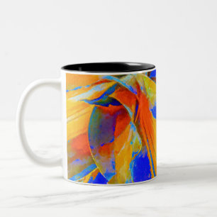 Blue and Orange Abstract Two-Tone Coffee Mug