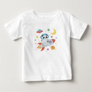 blue-and-orange Astronaut Panda Baby T-Shirt