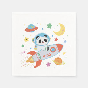 blue-and-orange Astronaut Panda Napkin