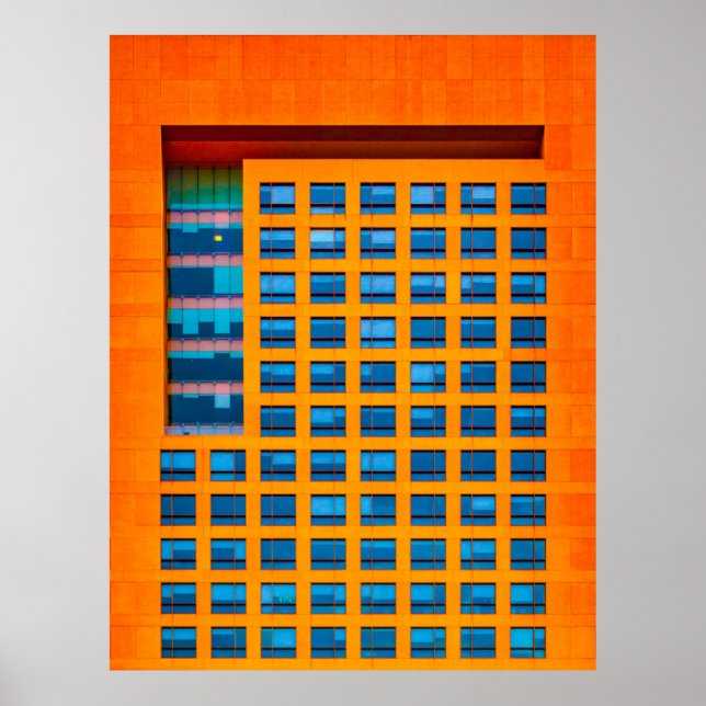 Blue and orange building poster (Front)