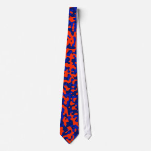 Blue and Orange Camouflage Tie
