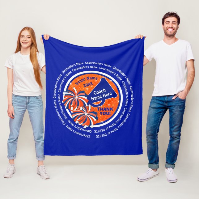 Blue and Orange, Cheer Coach Gift, Cheer Blanket (In Situ)