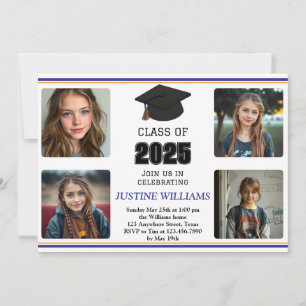 Blue and Orange Graduation Invitation