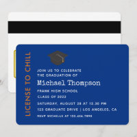 Blue and Orange Graduation Party VIP Pass