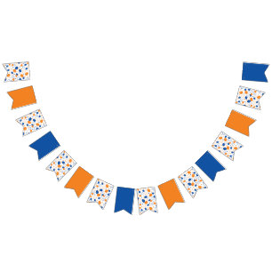 Blue and Orange Lemon Pattern Playful Fruit-Themed Bunting