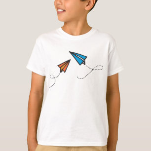 Blue and Orange Paperplanes T-Shirt