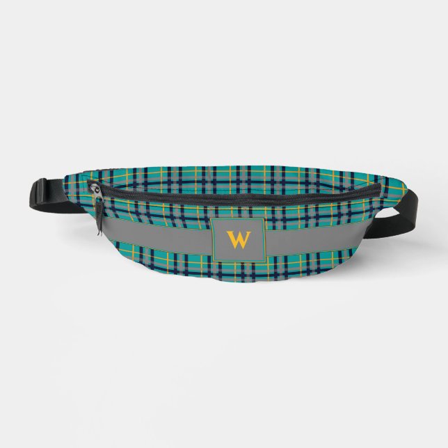 Blue and Orange Plaid Bum Bags (Front)