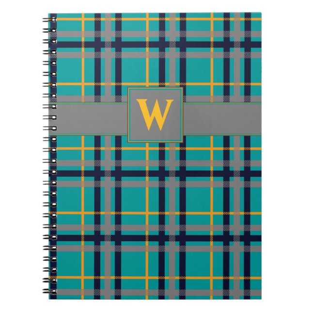 Blue and Orange Plaid Notebook (Front)