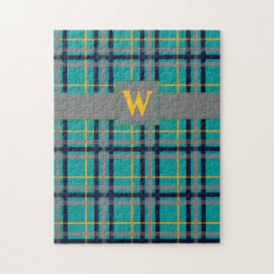 Blue and Orange Plaid Puzzle