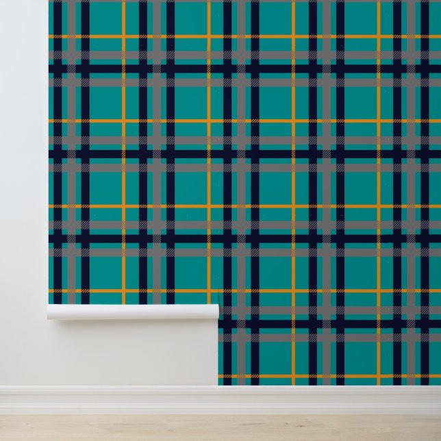 Blue and Orange Plaid Wallpaper (Application)