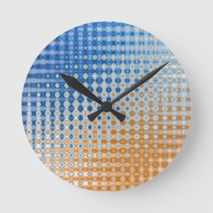 Blue and Orange  Round Clock