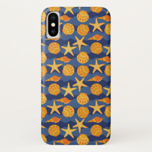 Blue And Orange Seashell Pattern Case-Mate iPhone Case