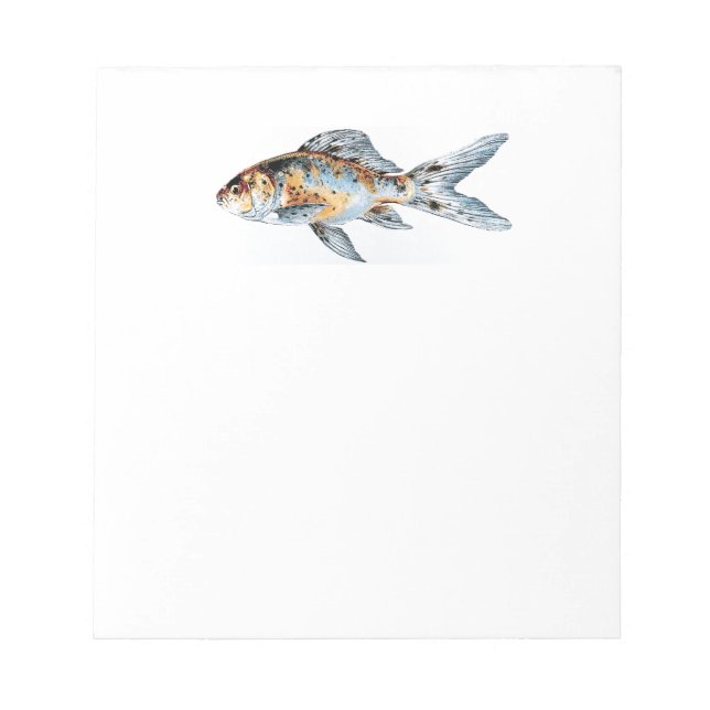 Blue and Orange Shubunkin Goldfish Fine Art  Notepad (Front)