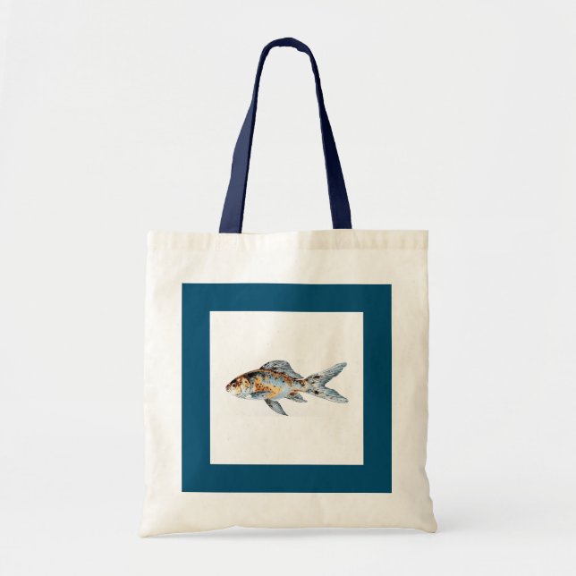 Blue and Orange Shubunkin Goldfish Fine Art  Tote Bag (Front)
