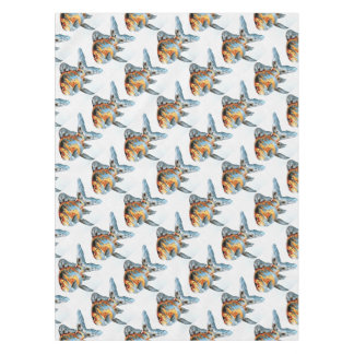 Blue and Orange Shubunkin Goldfish Tablecloth