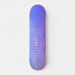 Blue and orange sound waves pattern skateboard