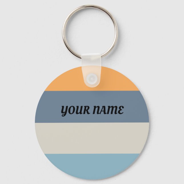 Blue and Orange Striped Key Ring (Front)